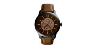 Montre Townsman automatique en cuir brun 48 mm
