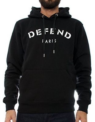 Defend Paris Defend Hood Hommes, Sweat-Shirt, Noir, X-Large EU