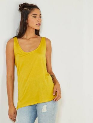 DÃ©bardeur uni en lyocell Femme - jaune - Kiabi - 5,00â¬
