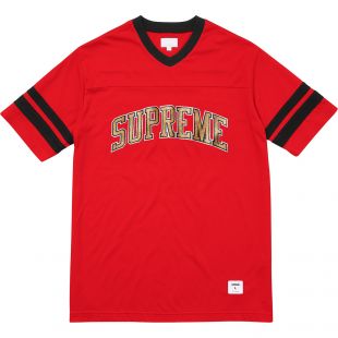Supreme Glitter Arc Football Top Red