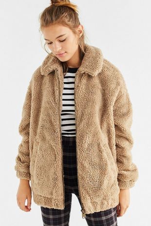 Light Before Dark Oversized Faux Sherpa Zip-Up Jacket