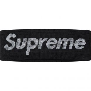 Supreme New Era Reflective Logo Headband (FW 17) Black