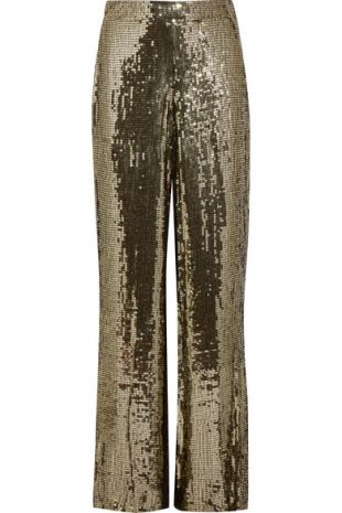 Alice + Olivia   Racquel sequined satin wide leg pants