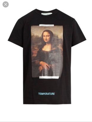 Off White Mona Lisa Temperature Black Tee