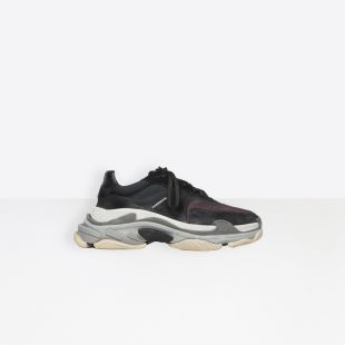 balenciaga triple s black purple