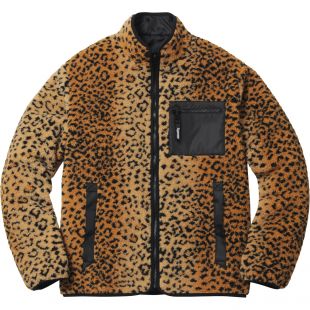 SUPREME leopard fleece jacket