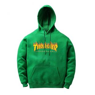 Mens Hoodie Flame Heavy Blend Adult Hooded Sweatshirt Jumper Top (M, Green)