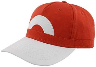 Casquette Pokémon Sacha Palette Bourg Taille Adulte - Rouge, Brodée, Unisexe, Neuf Sans étiquette