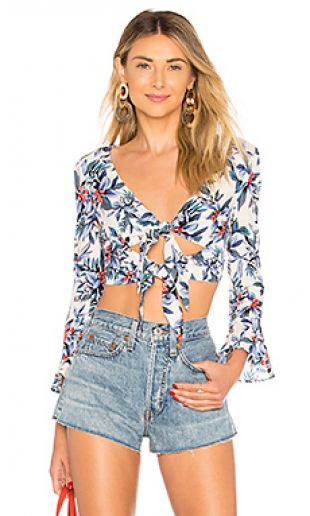 Priscilla Top en Blue Tropics