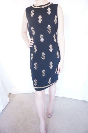 Black Sleeveless Dollar Sign Dress taille M