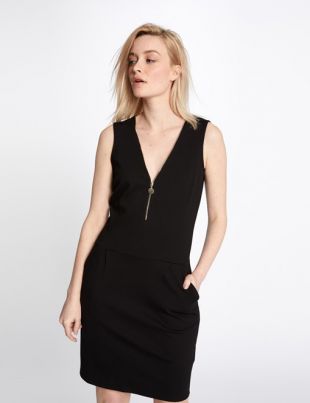 robe unie col zippé