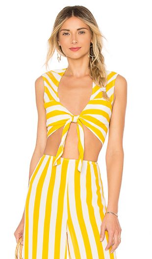 BEACH RIOT x REVOLVE Gia Top en Rayures Jaunes