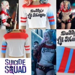 Suicide Squad t-shirt Harley Quinn réplique Daddy's Lil Monster déguisement