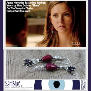 Lot De Bijoux Vampire Diaries Elena Gilbert - 2 Colliers, 2 Boucles D'oreilles Diamant, 1 Bague, Coffret Cadeau - 9