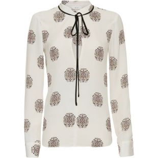 A.L.C - A.L.C. Danielle Printed Tie Neck Blouse