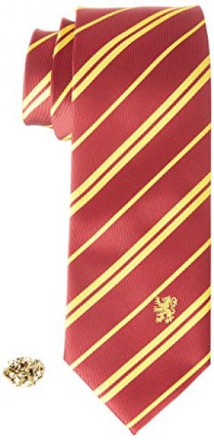 Cinereplicas - Harry Potter - Cravate avec Pin's - Edition Deluxe - Licence Officielle - Maison Gryffondor - Taille Unique – 100 % Microfibres – Livrée dans 1 Boite Cadeau - Rouge et Jaune