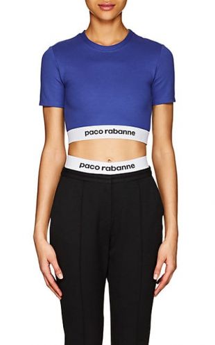 PACO RABANNE logo crop top