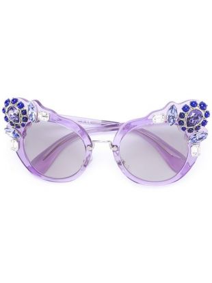 Miu Miu Eyewear Lunettes De Soleil à Ornements   Farfetch