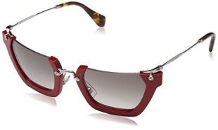 Miu Miu Wink MU12QS Lunettes de Soleil, Rot (Red/Silver UA40A7), Taille Unique Mixte