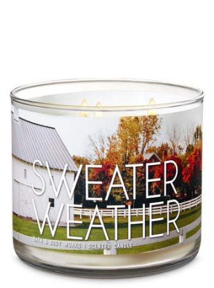 Bath and Body Works Sweater Weather 3 Wick Scented Candle