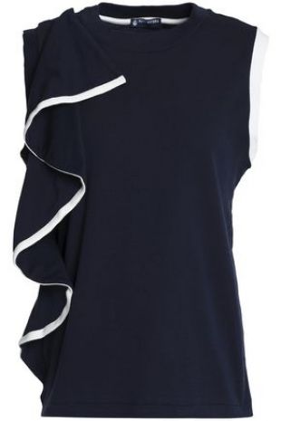 Ruffled cotton jersey top