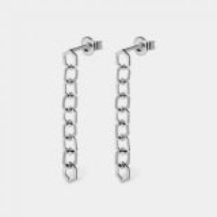 Essentielle Silver Open Hexagons Chain Earrings CLJ52009
