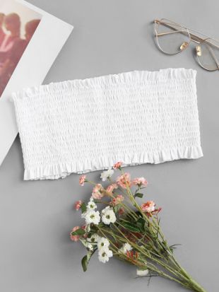 Top bandeau découpé avec des plis