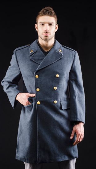 Armée suédoise Vintage 1960 ' s authentique Style militaire armée de l’Air manteau pardessus de haut rang Vintage (émises à Excellent État)