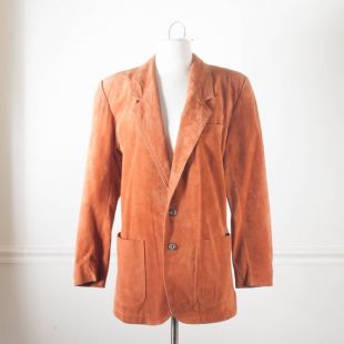80 s veste en daim, 80 s Blazer, Blazer de daim, manteau en daim, veste oversize, Burnt Orange manteau, Blazer en cuir, des années 80 Orange, veste manteau en cuir