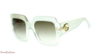 Women's Sunglasses GG0053S 004 Silver/Brown Gradient Lens Square 54mm  | eBay