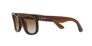RBR0502S Wayfarer Reverse Square Sunglasses, Transparent Brown/Clear Gradient Brown, 53 mm