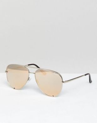 Quay Australia X Desi Perkins   High Key   Lunettes de soleil aviateur   Doré at asos.com