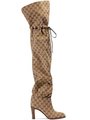 GUCCI - CUISSARDES "LISA GG" EN TOILE 85MM