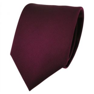 TigerTie Designer cravate bordeaux rouge bordeaux unicolor Rips - Tie