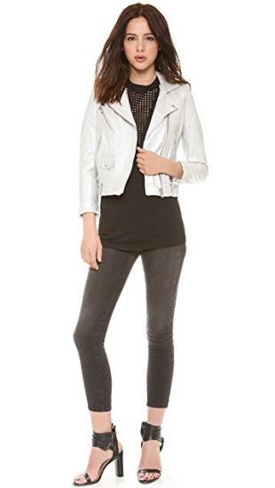 IRO Ebya Metallic Leather Jacket | SHOPBOP