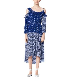 Robe mi longue fluide imprimé éclair