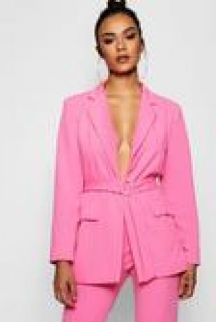 Blazer long à détail à poche et anneau en D |