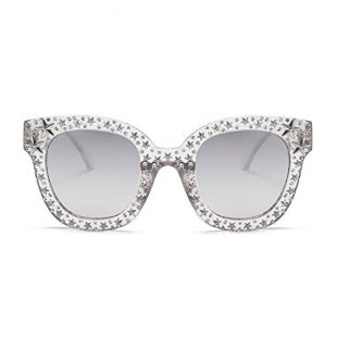 Sunglasses silver with rhinestones Gucci GG 0116S 001 of Remy Ma