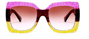 HYP Lunettes de polarisées Lunettes de conduite avec monture en métal Incassable 100% anti UV400 Lunettes de soleil tendance retro big box coloris rose, jaune soleil.