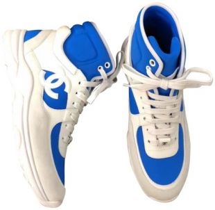 Chanel White/Blue 18s High Sneakers Sneakers Size EU 37 (Approx. US 7) Regular (M, B)