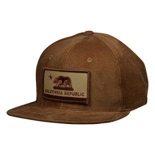California Republic Hat - Brown Corduroy Snapback, Made in USA