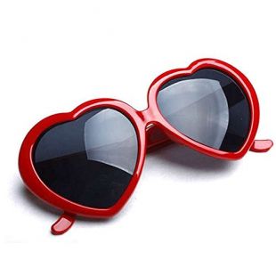 HuaYang 2013 très demandé en forme de cœur l'amour rétro lunettes de soleil(Rouge)