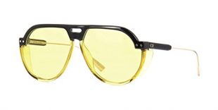 Authentic Christian Dior Diorclub3 71C/HO Black Yellow Sunglasses