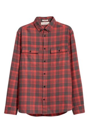 Chemise Regular fit - Rouge/carreaux - H&M