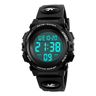 Orologio Sportivo TONSHEN Uomo Donna - Analogico Digitale Doppio Tempo, LED, 50m Impermeabile - Nero