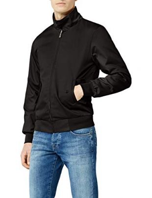 Harrington - Blouson - Manches longues - Homme - Noir - Small (Taille fabricant: S)