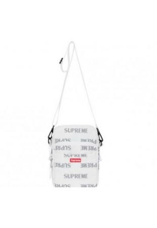 Supreme Reflective Repeat Shoulder Bag (White) 