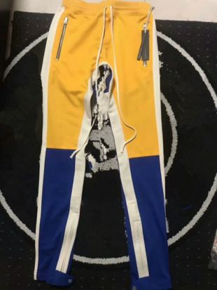 Fear of God Motocross Trackpants Slim Fit Zipper Snap Ankles Yellow/Blue