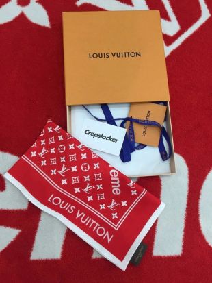 LOUIS VUITTON Bandanna Red cotton100% Limited Edition Supreme