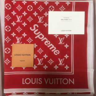 New Supreme x Louis Vuitton LV Monogram Bandana Red 100% Authentic JAPAN | eBay